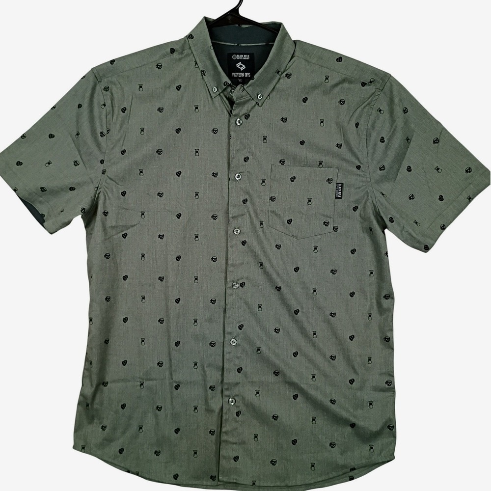 Black Rifle Coffee Company Shirt Pattern Ops Mens XL Green Bamboo Blend Coffee - Picture 2 of 9